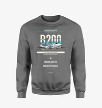 Thumbnail for Beechcraft King Air B200 design on gray sweatshirt