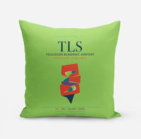 Thumbnail for Toulouse-Blagnac Airport (TLS) design on light green pillow