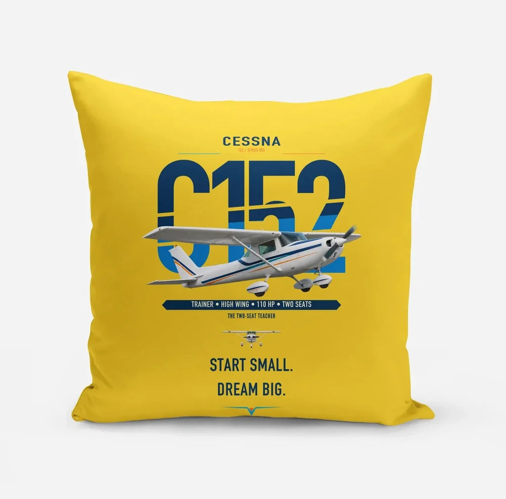 Cessna 152 design on yellow pillow