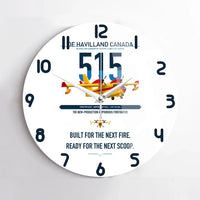 Thumbnail for De Havilland Canadair 515 design on white no frame wall clock