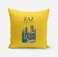 Thumbnail for Zaragoza Airport (ZAZ) design on yellow pillow