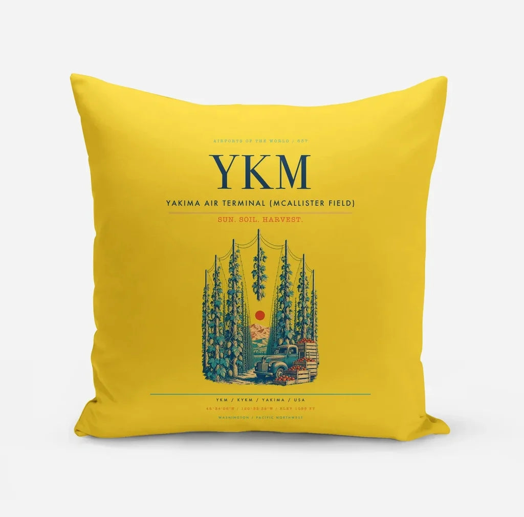 Yakima Air Terminal (McAllister Field) (YKM) design on yellow pillow