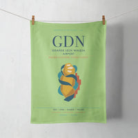 Thumbnail for Gdańsk Lech Wałęsa Airport (GDN) design on light green towel
