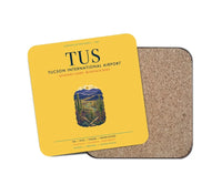 Thumbnail for Tucson International Airport (TUS) design on yellow 1 piece coaster