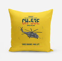 Thumbnail for Sikorsky CH-53E Super Stallion design on yellow pillow