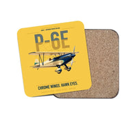 Thumbnail for Curtiss P-6E Hawk design on yellow 1 piece coaster
