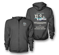 Thumbnail for Cessna Citation XLSPlus design on dark gray premium zipped hoodie, double-side print