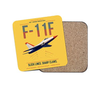 Thumbnail for F-11F Tiger design on yellow 1 piece coaster