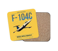Thumbnail for F-104C Starfighter design on yellow 1 piece coaster