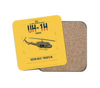 Thumbnail for Bell UH-1H Iroquois design on yellow 1 piece coaster