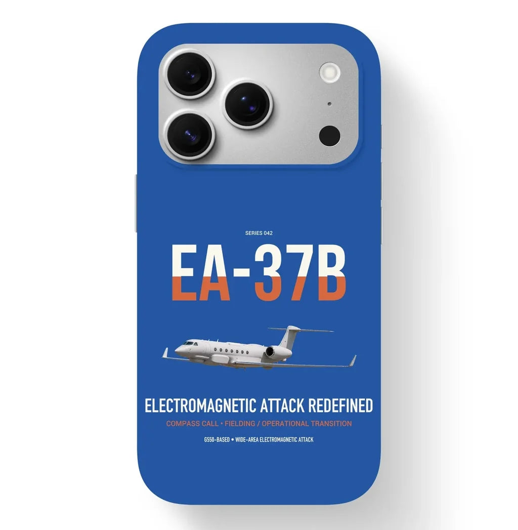 EA-37B Compass Call design on blue magsafe iphone case, for iPhone 17 Pro