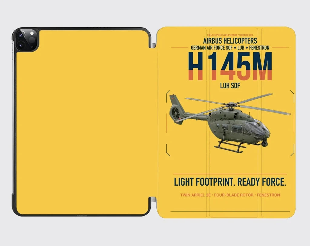 Airbus Helicopters H145M LUH SOF design on yellow ipad tablet case