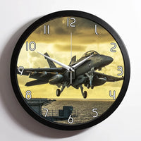 Thumbnail for Departing Jet aviation design on premium wood and metal wall clock.