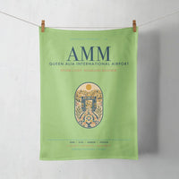 Thumbnail for Queen Alia International Airport (AMM) design on light green towel