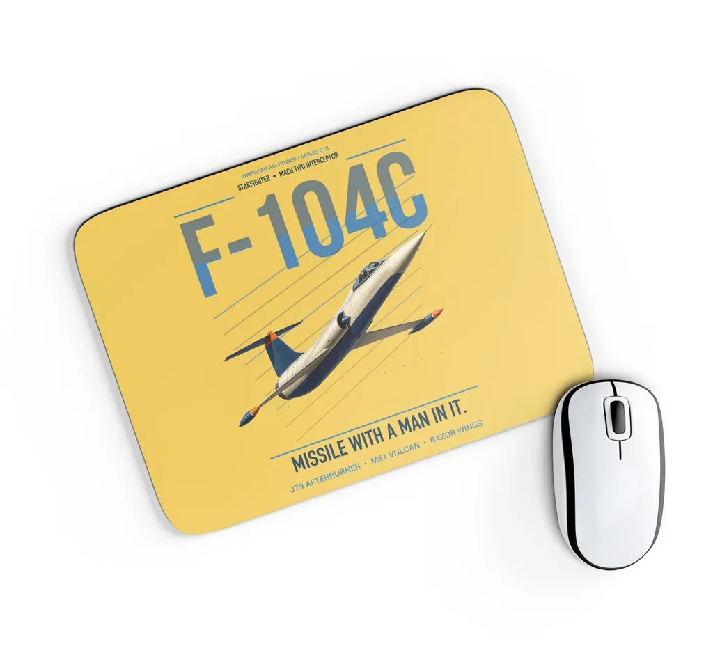 F-104C Starfighter design on yellow rectangle mouse pad