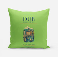 Thumbnail for Dublin Airport (DUB) design on light green pillow