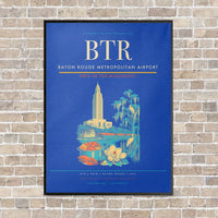 Thumbnail for Baton Rouge Metropolitan Airport BTR - Canvas Framed - Blue