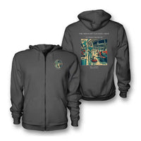 Thumbnail for VINTAGE G4378 - The Midnight Cleaning Crew - Premium Zipped Hoodie design on darkgray