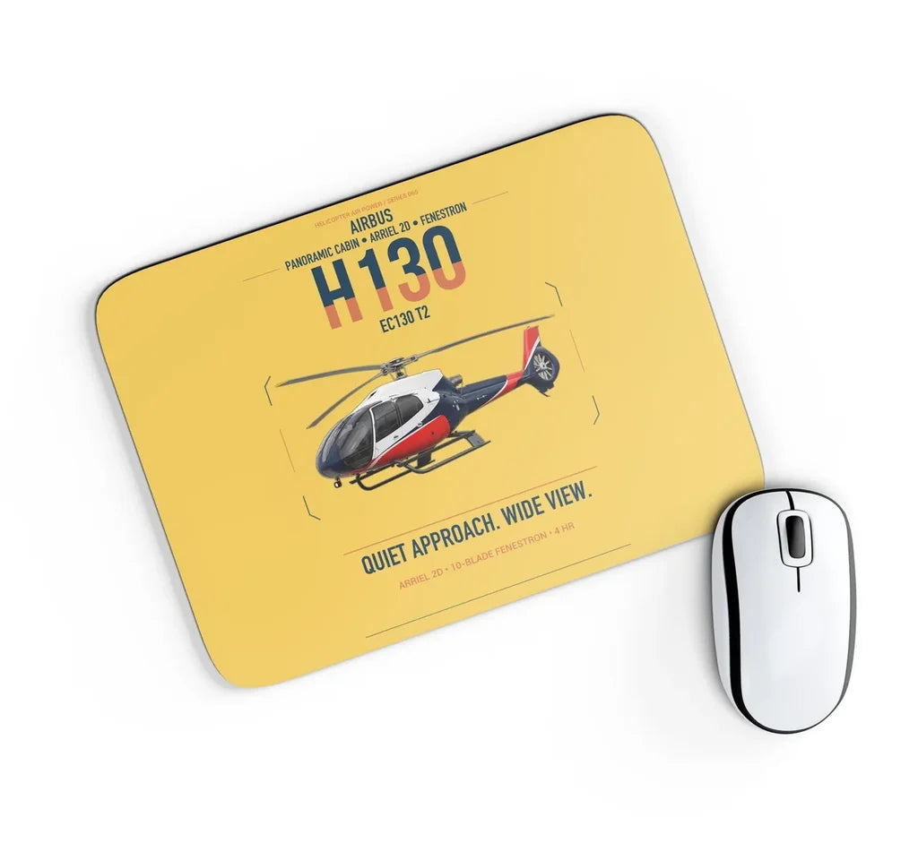 Airbus H130 design on yellow rectangle mouse pad