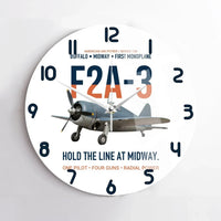 Thumbnail for F2A-3 Buffalo Hold the Line at Midway design on white no frame wall clock