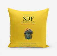Thumbnail for Louisville Muhammad Ali International Airport (SDF) design on yellow pillow