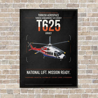Thumbnail for Turkish Aerospace T625 Gökbey vertical canvas print - framed - black background