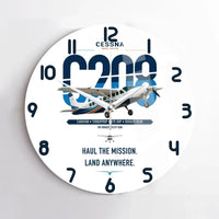 Thumbnail for Cessna 208 Caravan design on white no frame wall clock