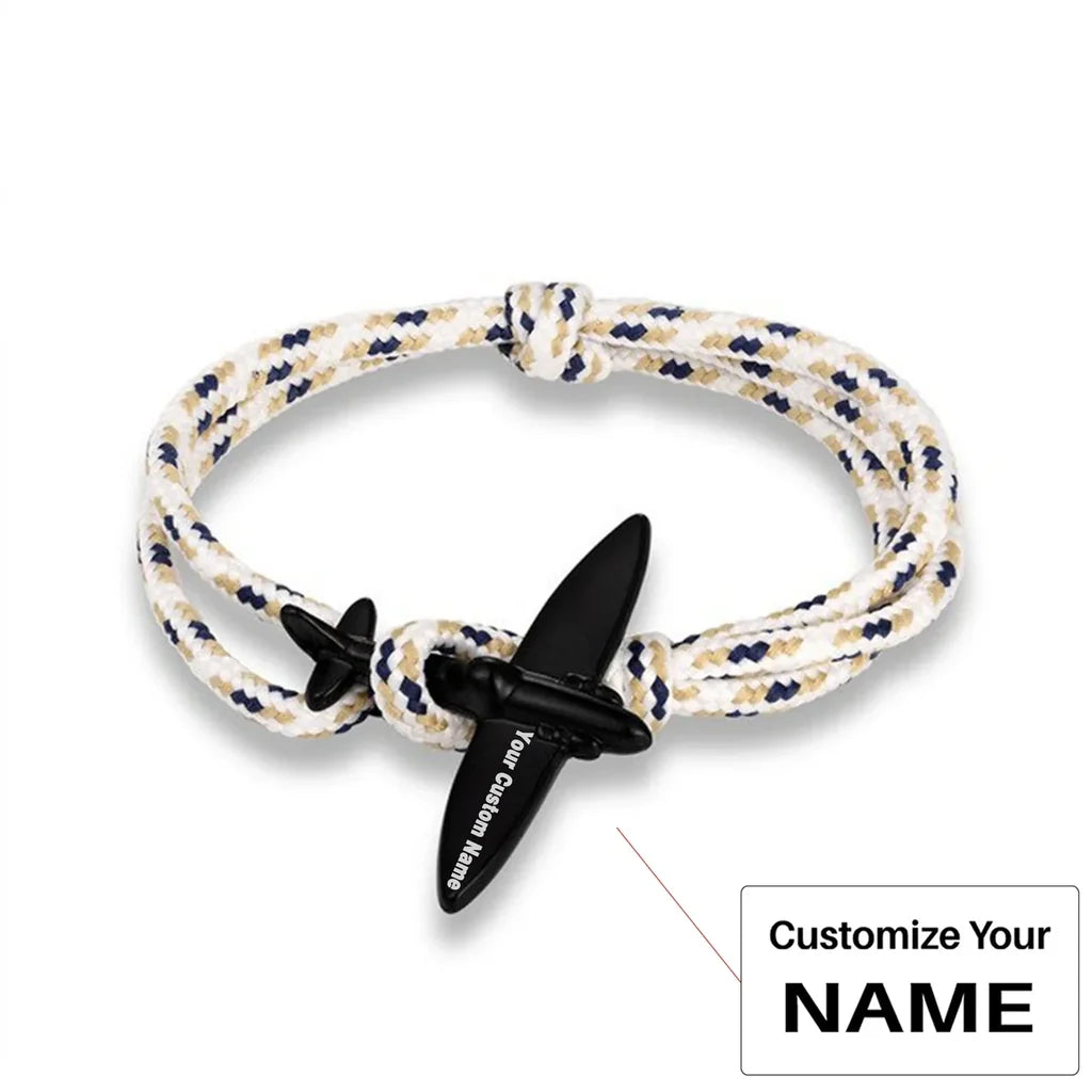 Customisable Thinner & Small Airplane Bracelet - view 16