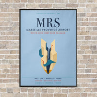 Thumbnail for Marseille Provence Airport MRS vertical canvas print - framed - light blue background