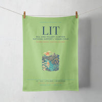 Thumbnail for Bill and Hillary Clinton National Airport (LIT) design on light green towel