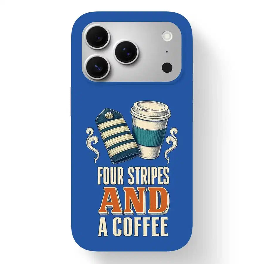SIGNAL 486 - Four Stripes And A Coffee - MagSafe iPhone 17 Pro design on blue magsafe iphone 17 pro