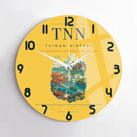 Thumbnail for Tainan Airport (TNN) design on yellow no frame wall clock