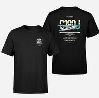 Thumbnail for Cessna 180J Skywagon design on black t-shirt, double-side print