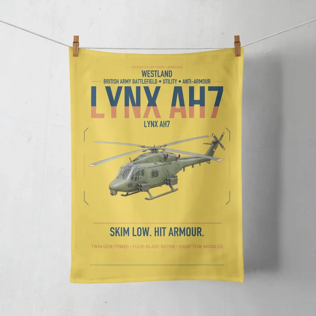 Westland Lynx AH7 design on yellow towel