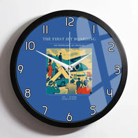 Thumbnail for VINTAGE G4228 - The First Jet Boarding - Designed Wall Clocks design on blue framed