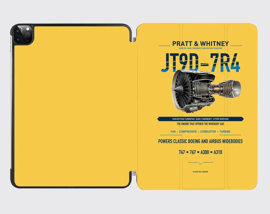 JT9D-7R4 design on yellow ipad tablet case