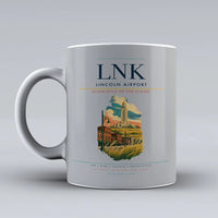 Thumbnail for Lincoln Airport (LNK) airport code design on light gray ceramic mug
