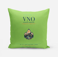 Thumbnail for Vilnius Airport (VNO) design on light green pillow