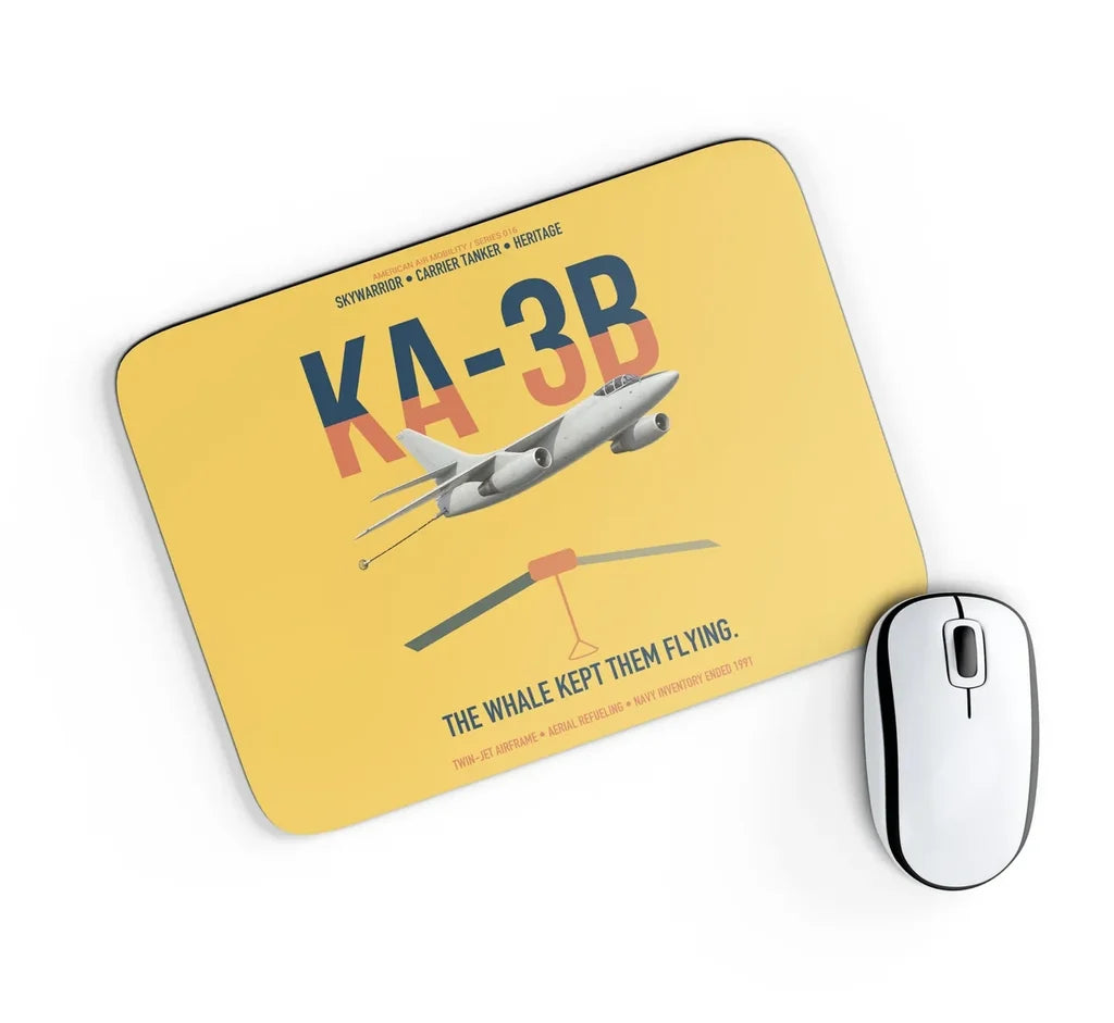 KA-3B Skywarrior design on yellow rectangle mouse pad