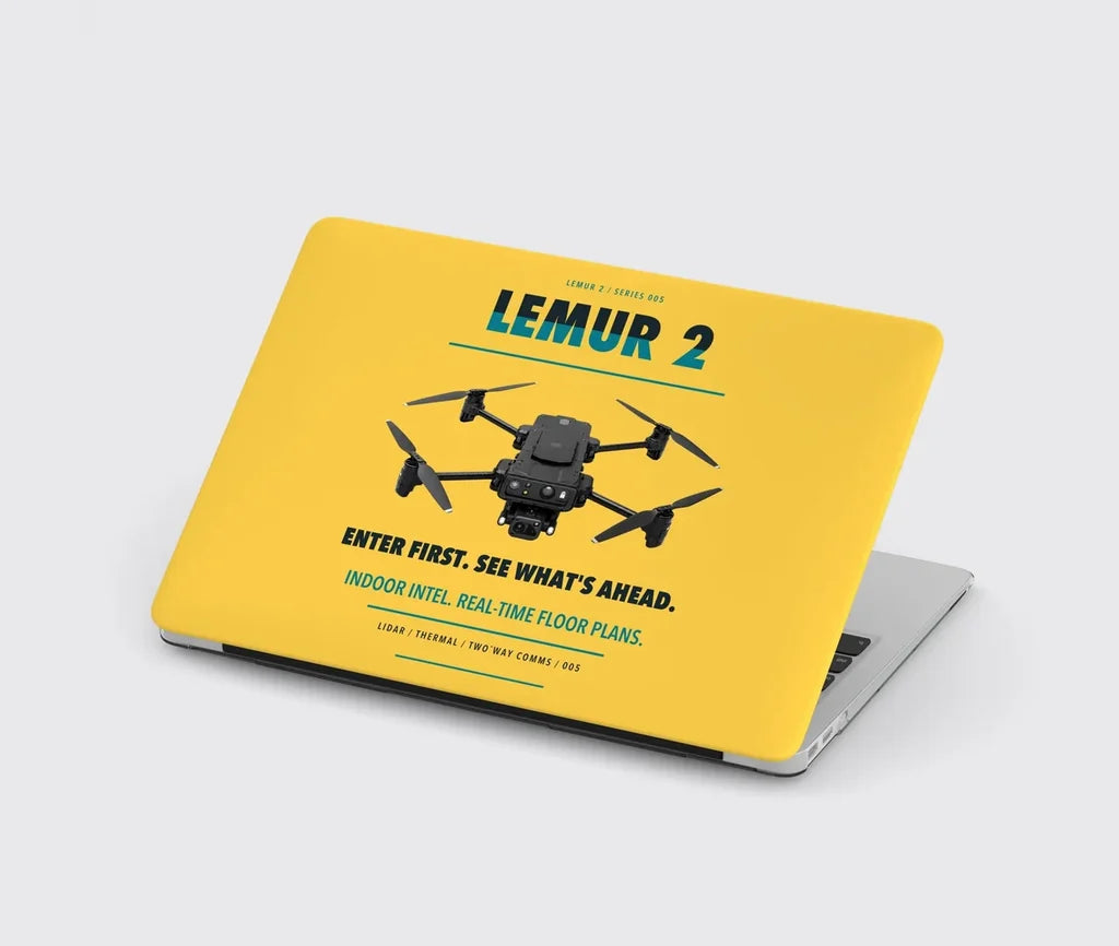 BRINC LEMUR 2 design on yellow MacBook case