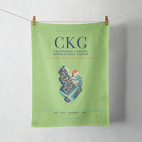 Thumbnail for Chongqing Jiangbei International Airport (CKG) design on light green towel