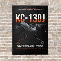 Thumbnail for KC-130J SUPER HERCULES vertical canvas print - framed - black background