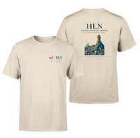 Thumbnail for Helena Regional Airport (HLN) design printed on beige double-side t-shirt