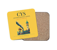 Thumbnail for Cheyenne Regional Airport (CYS) design on yellow 1 piece coaster