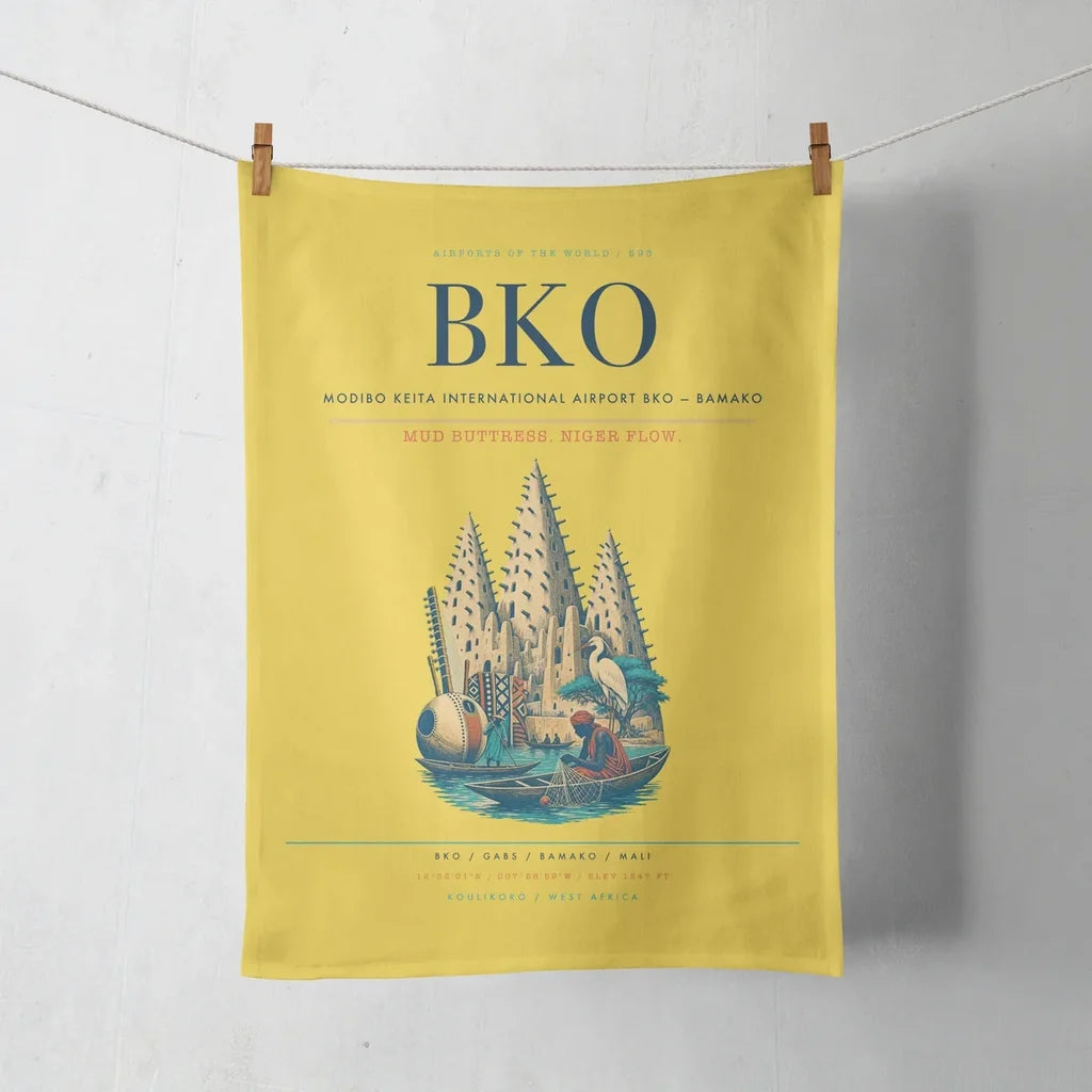 Modibo Keita International Airport (BKO) design on yellow towel