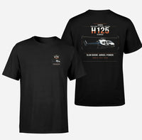 Thumbnail for Airbus H125 design on black t-shirt, double-side print