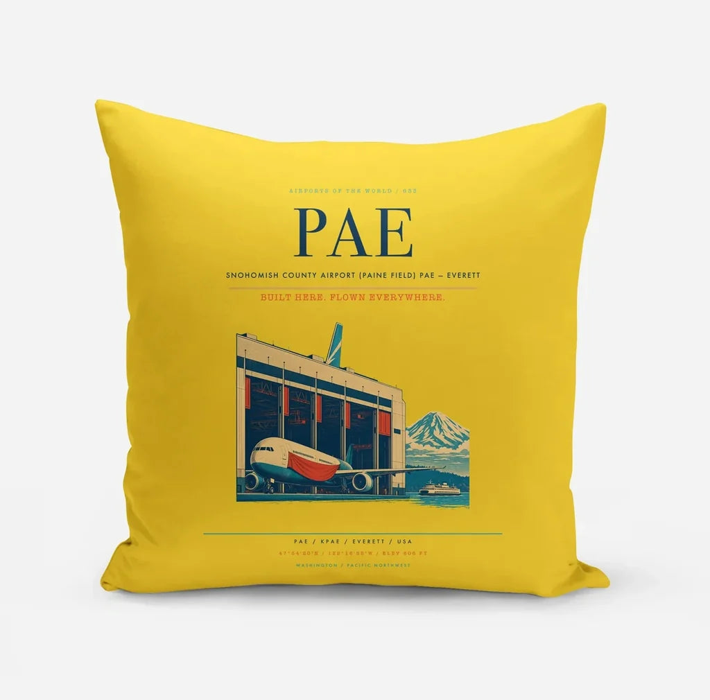 Snohomish County Airport (Paine Field) (PAE) design on yellow pillow
