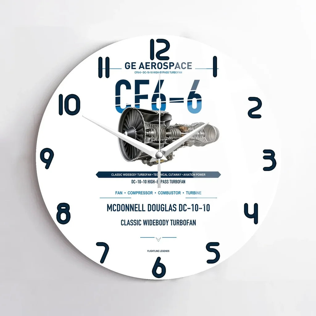 CF6-6 design on white no frame wall clock
