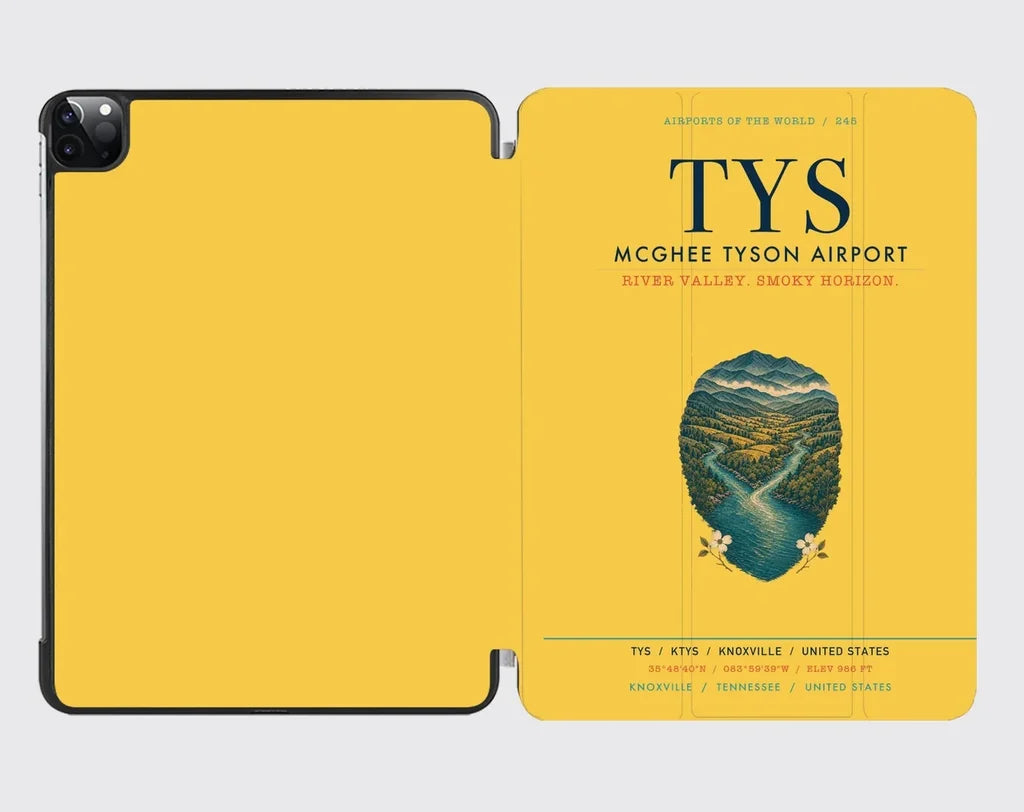 McGhee Tyson Airport Knoxville (TYS) design on yellow ipad tablet case