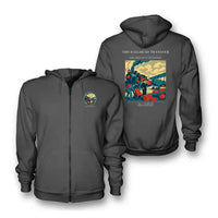 Thumbnail for VINTAGE G4485 - The Railhead Transfer - Premium Zipped Hoodie design on darkgray
